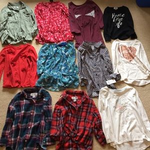 11- girl 6-6/7 long sleeve shirts carters old navy
